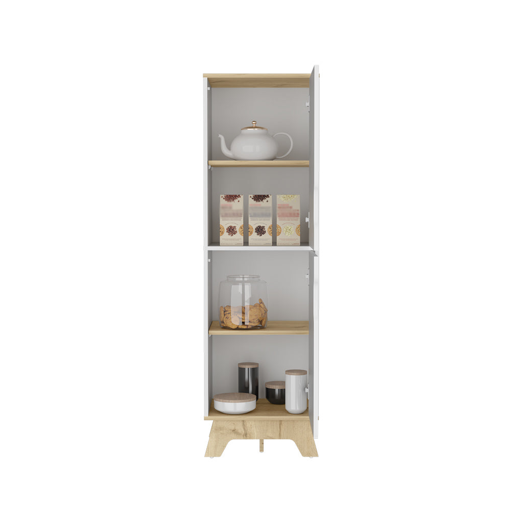 Light Oak Kitchen Pantry Cabinet - 15.7 x 17.7 x 59.3", Four Shelves