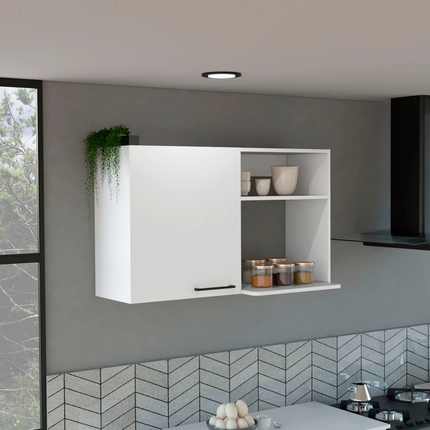 White Kitchen Wall Cabinet - 10.6" x 18.5"