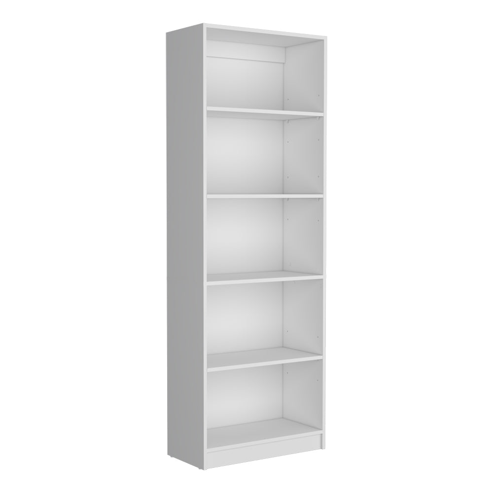 White 4-Shelf Bookcase - Storage Shelving Unit
