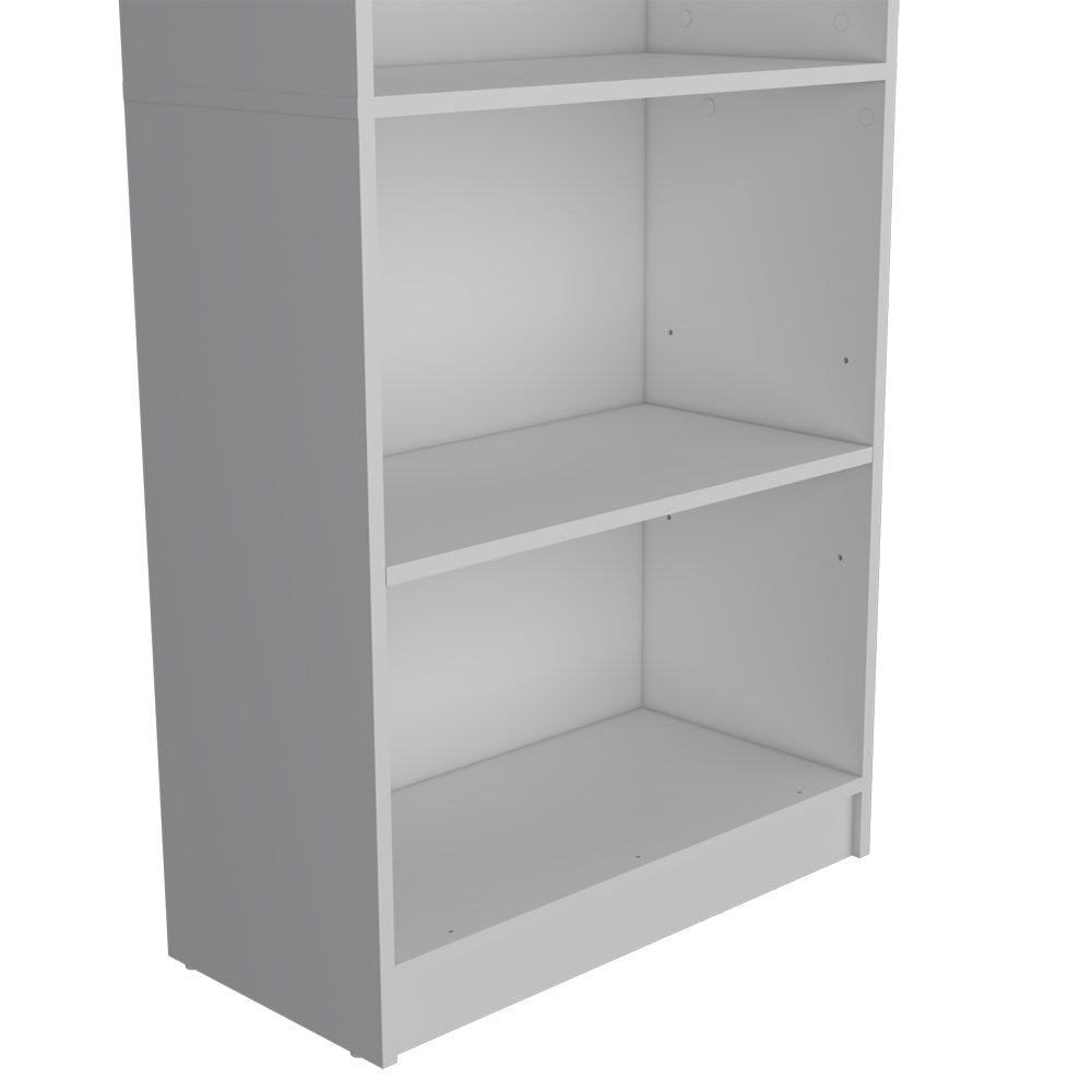 White 4-Shelf Bookcase - Storage Shelving Unit