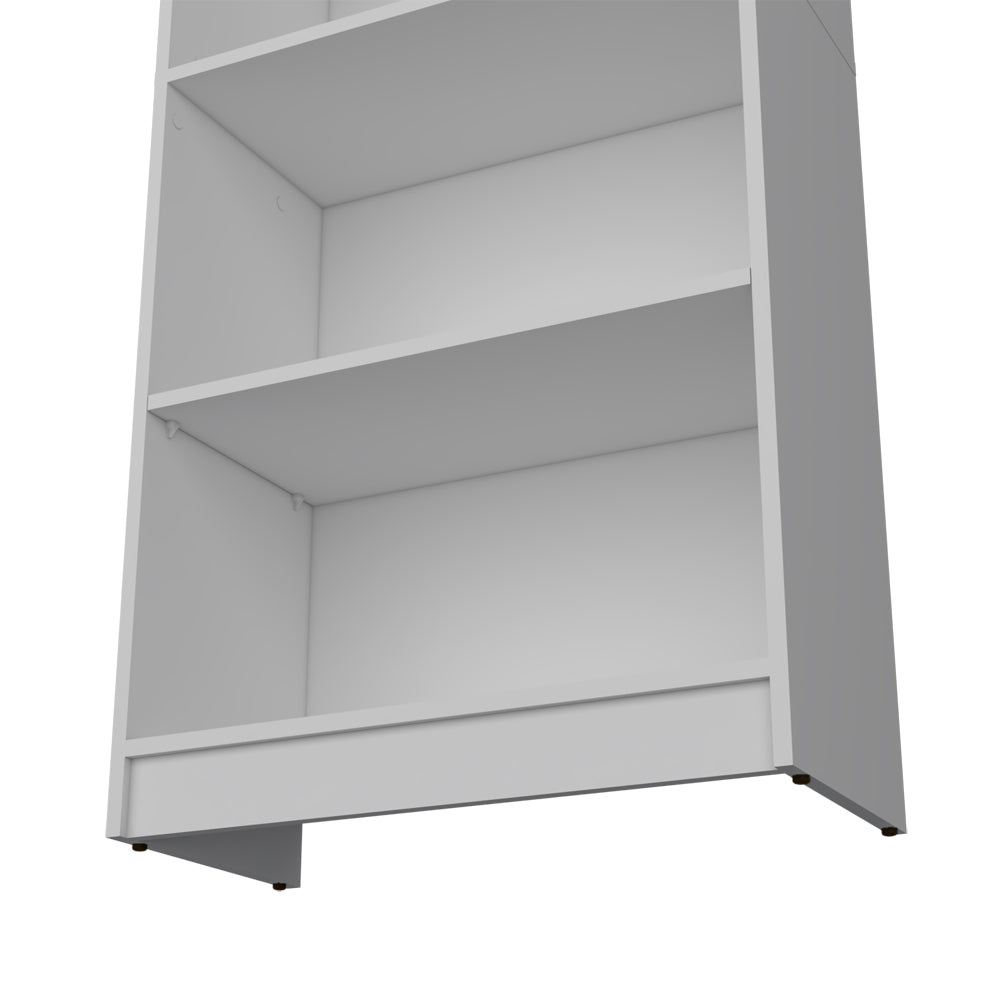 White 4-Shelf Bookcase - Storage Shelving Unit