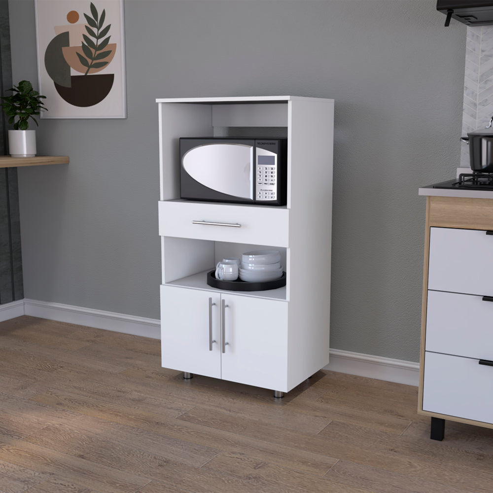 White Kitchen Cabinet Storage - 16.5"W x 24.4"D x 48"H