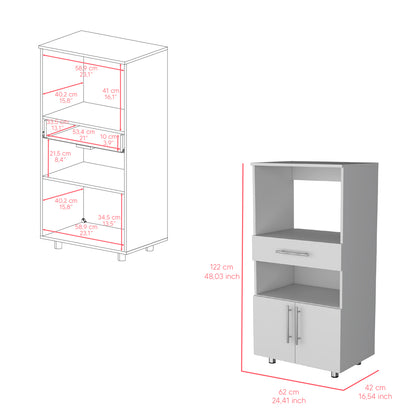 White Kitchen Cabinet Storage - 16.5"W x 24.4"D x 48"H