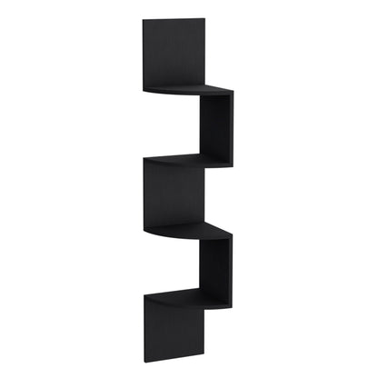 Black Engineered Wood Shelf Unit - 51.5" Tall for Living Room