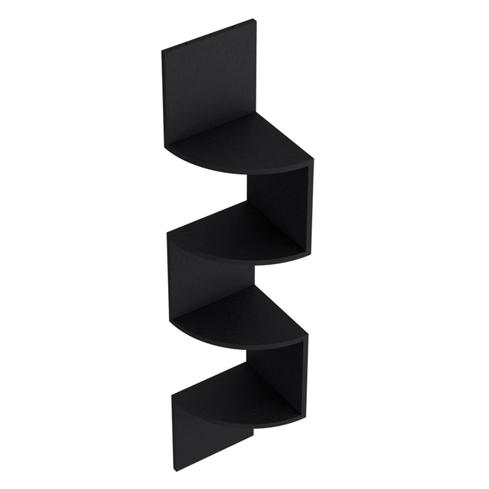 Black Engineered Wood Shelf Unit - 51.5" Tall for Living Room