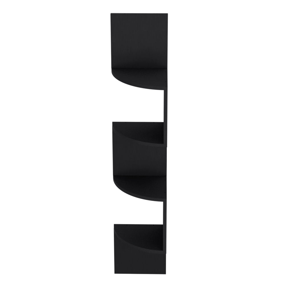 Black Engineered Wood Shelf Unit - 51.5" Tall for Living Room