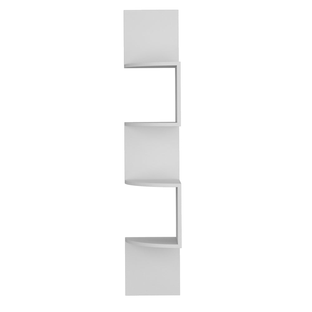 White Engineered Wood Shelf Unit - 51.5" Tall for Living Room