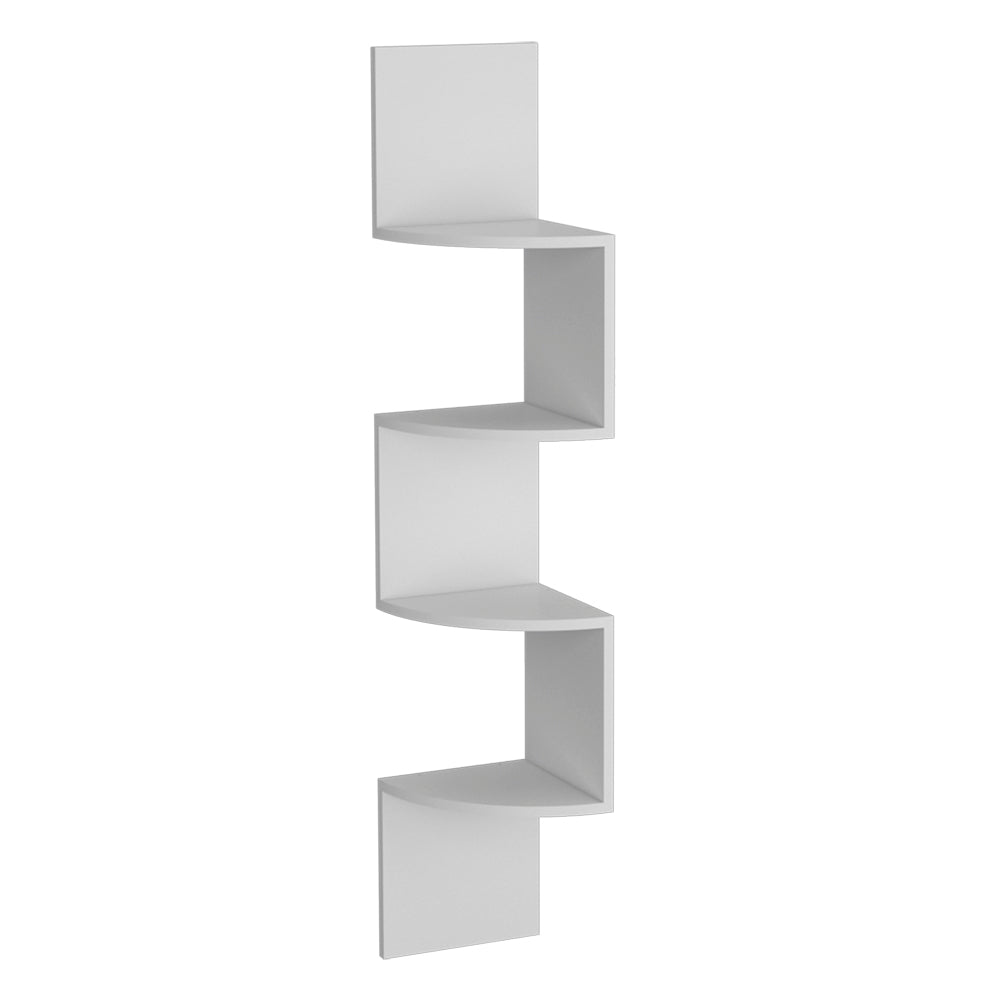 White Engineered Wood Shelf Unit - 51.5" Tall for Living Room