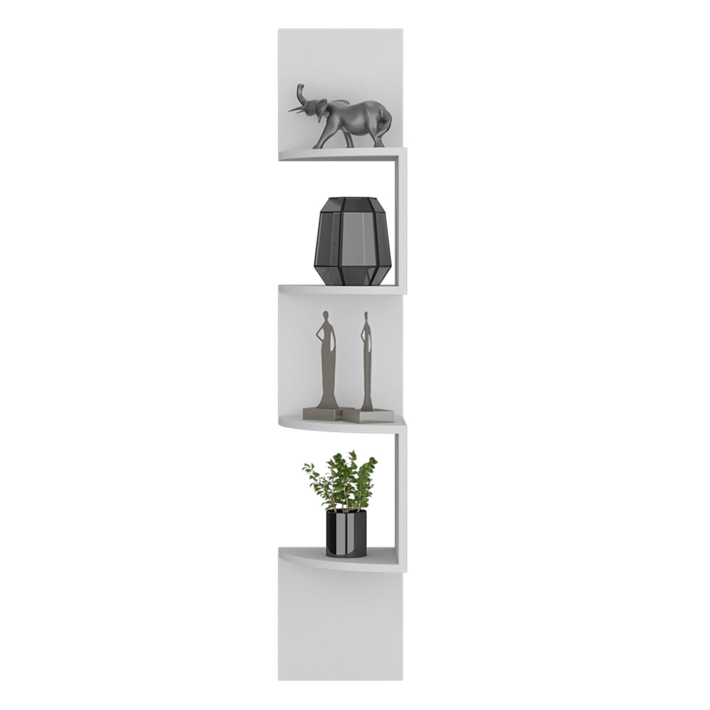 White Engineered Wood Shelf Unit - 51.5" Tall for Living Room