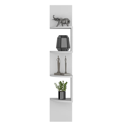 White Engineered Wood Shelf Unit - 51.5" Tall for Living Room