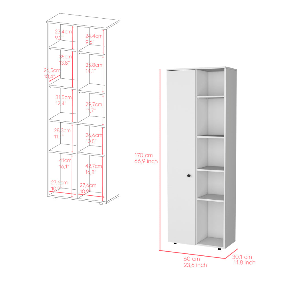 23.6" White Engineered Wood Kitchen Cabinet - Lane Storage