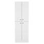 White Engineered Wood Cabinet - 11.8 x 23.6 x 71.1", 4 Doors for Living Room