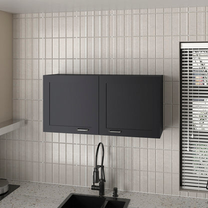 Utica Wall Cabinet, Kitchen, Black