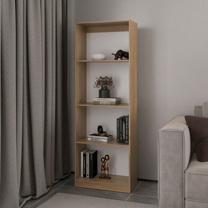 Verdi Bookcase, 5 Shelves, Macadamia/White Manufactured Wood