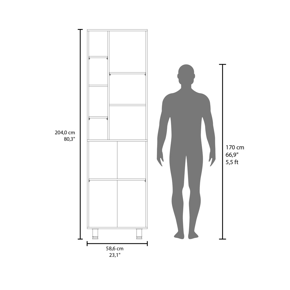 Living Room White Engineered Wood Pantry Cabinet - 13.1 x 23.1 x 80.3", Kitchen
