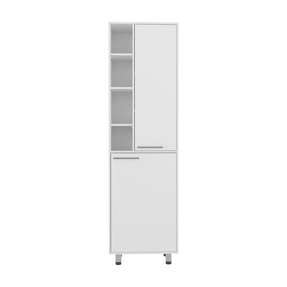 Living Room White Engineered Wood Pantry Cabinet - 13.1 x 23.1 x 80.3", Kitchen