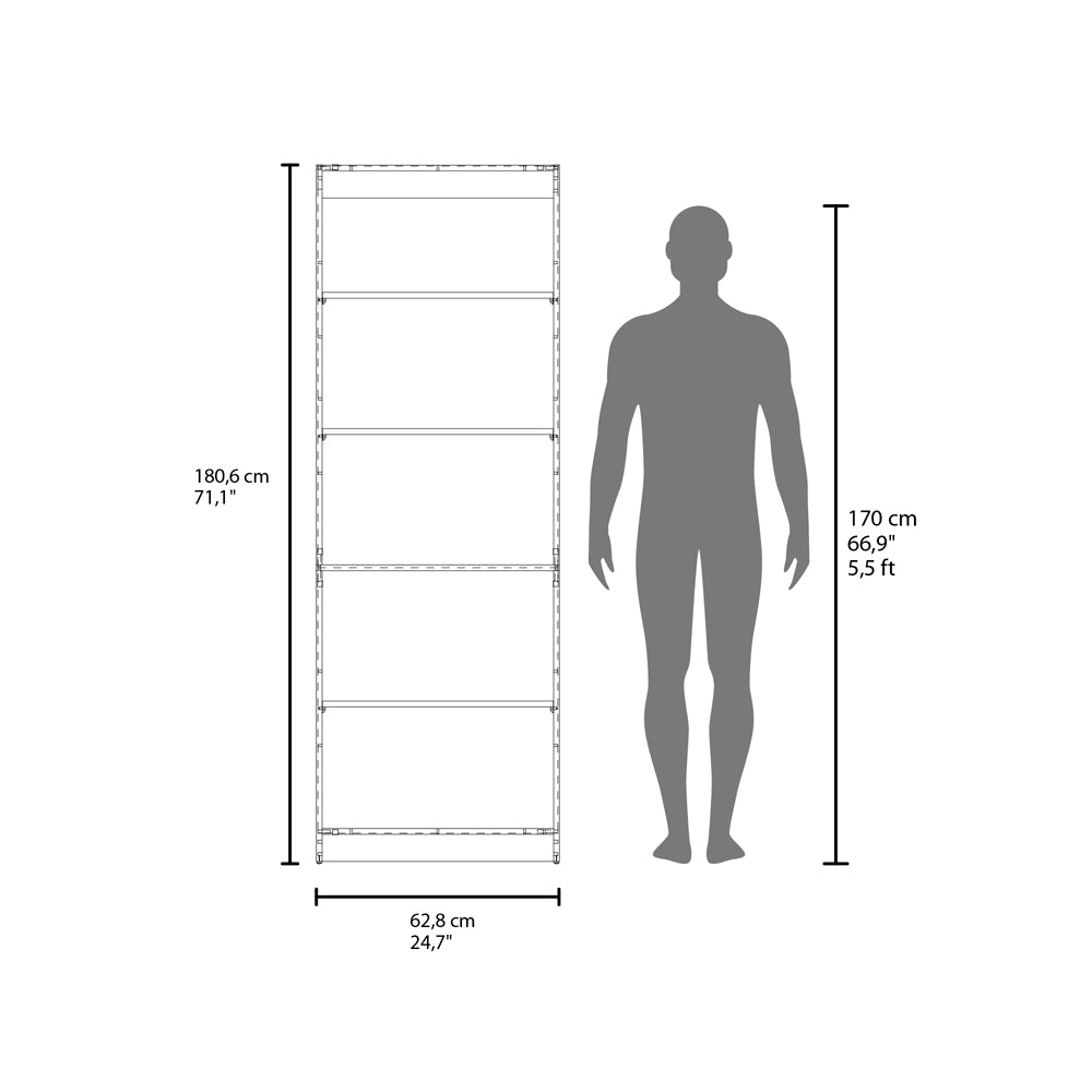 4-Shelf Bookcase - Brown Engineered Wood for Living Room