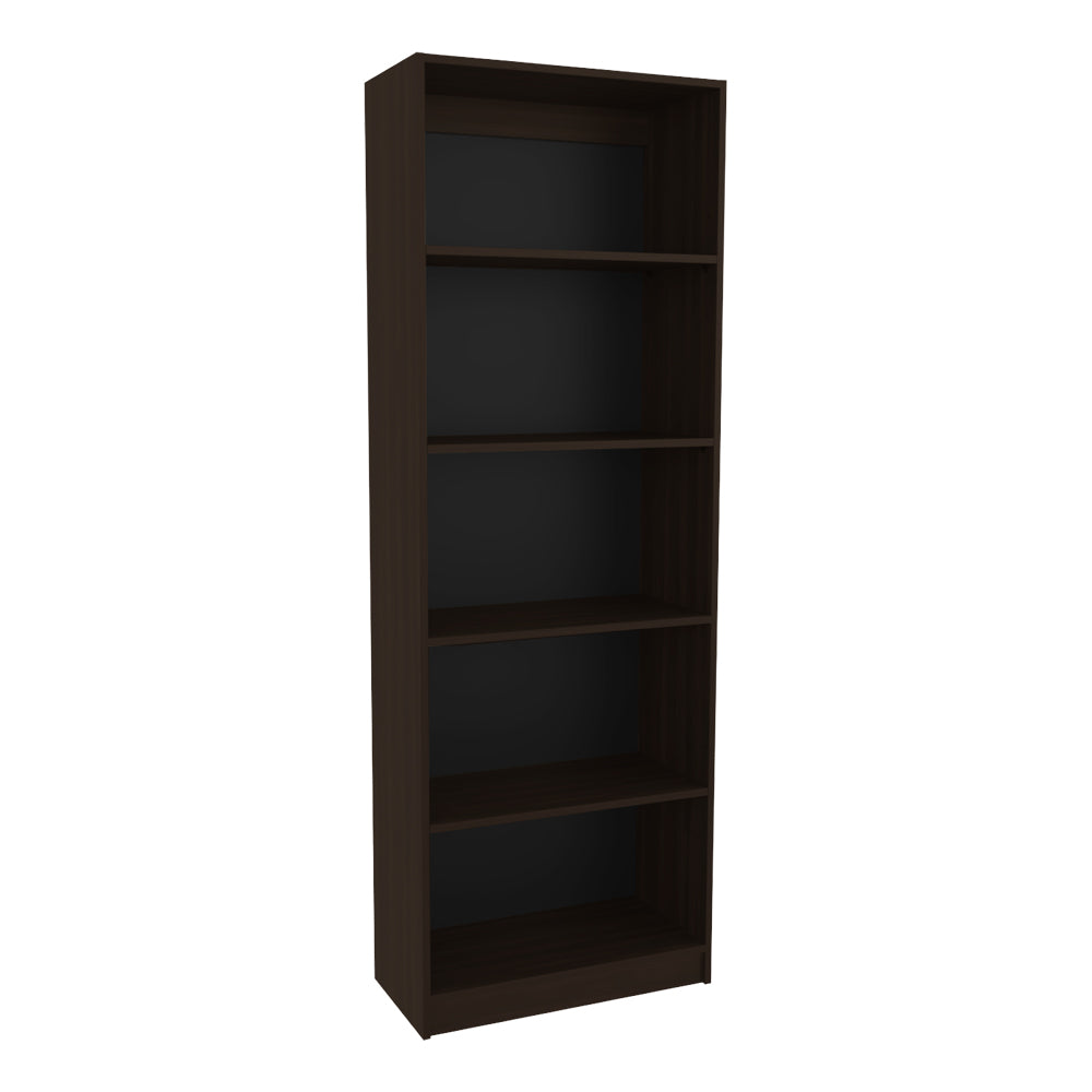 4-Shelf Bookcase - Brown Engineered Wood for Living Room
