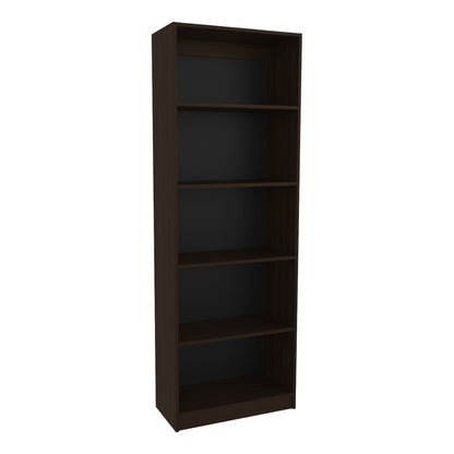 4-Shelf Bookcase - Brown Engineered Wood for Living Room