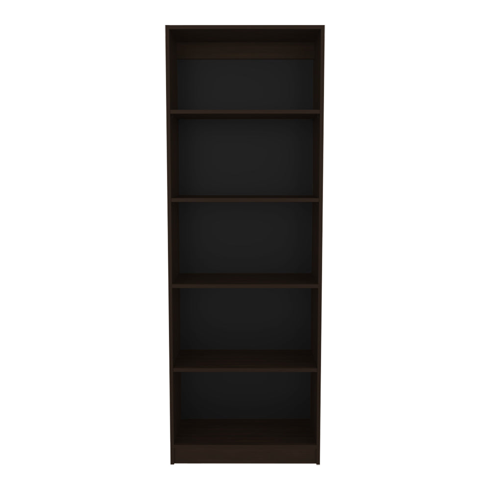 4-Shelf Bookcase - Brown Engineered Wood for Living Room