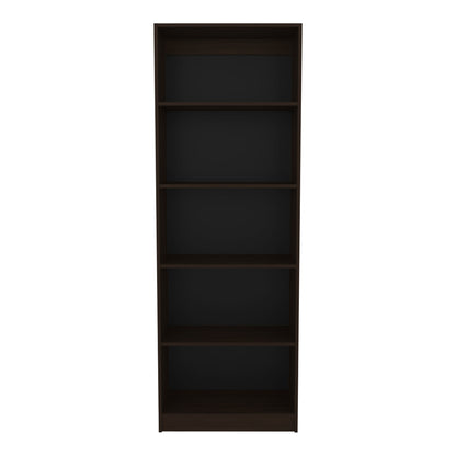 4-Shelf Bookcase - Brown Engineered Wood for Living Room
