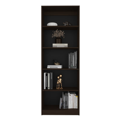 4-Shelf Bookcase - Brown Engineered Wood for Living Room