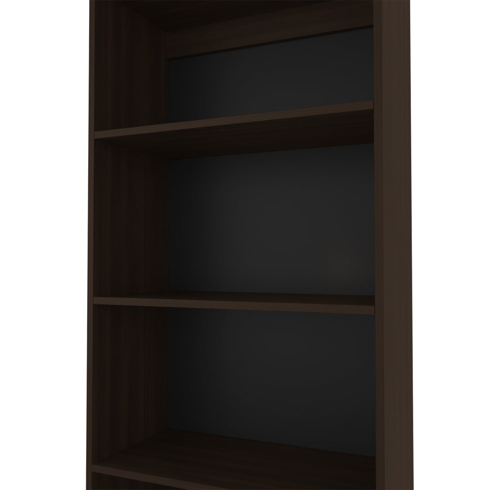 4-Shelf Bookcase - Brown Engineered Wood for Living Room