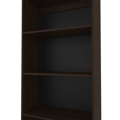 4-Shelf Bookcase - Brown Engineered Wood for Living Room