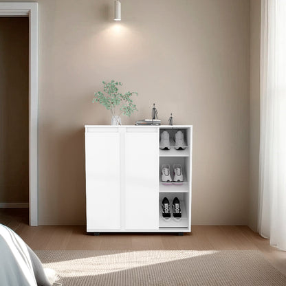 Dover Shoe Rack,White, Living Room or Bedroom Storage Cabinet