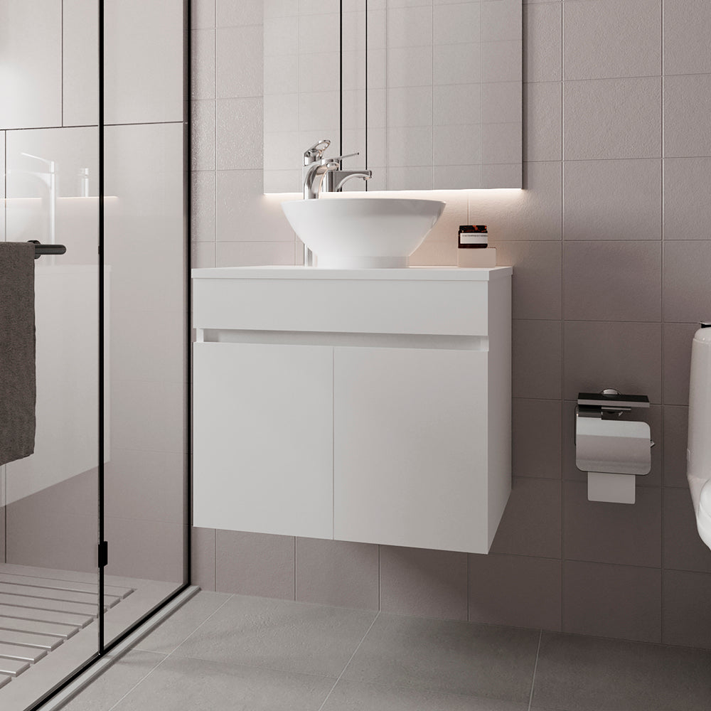 England Vessel Skin Vanity Kronos, White, for Bathroom
