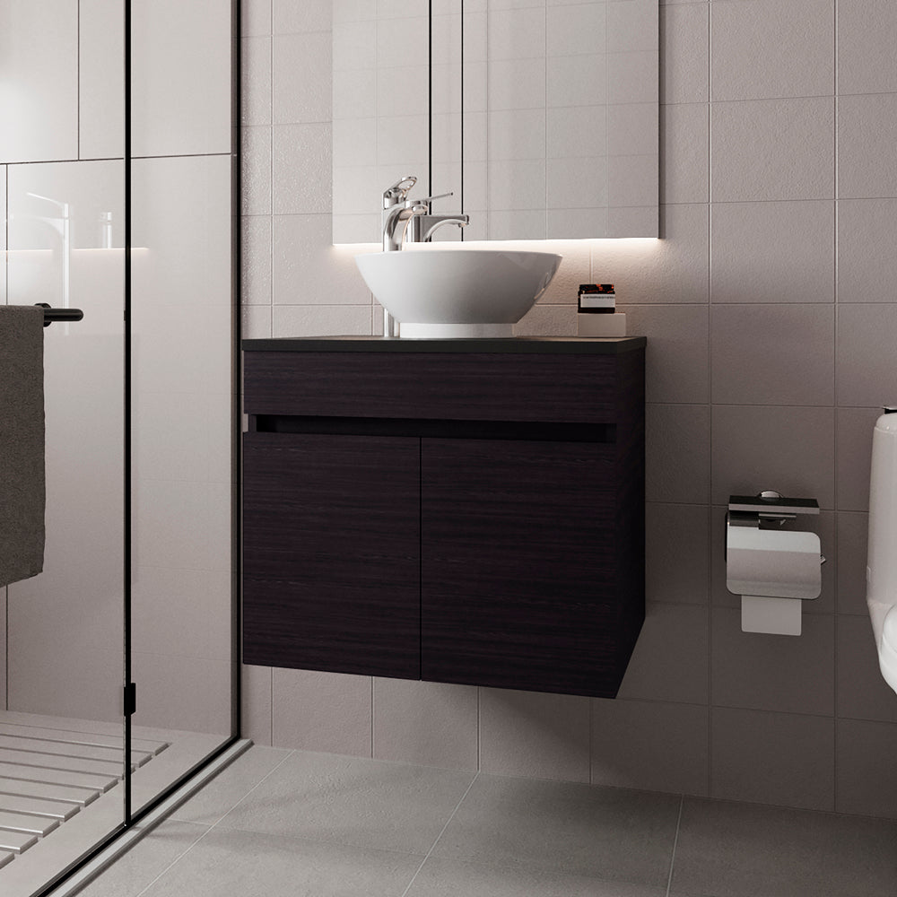 England Vessel Skin Vanity Kronos, Black, for Bathroom