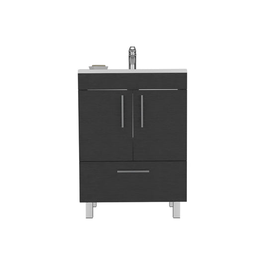 Black Bathroom Vanity with Cabinet - 29.5" Top