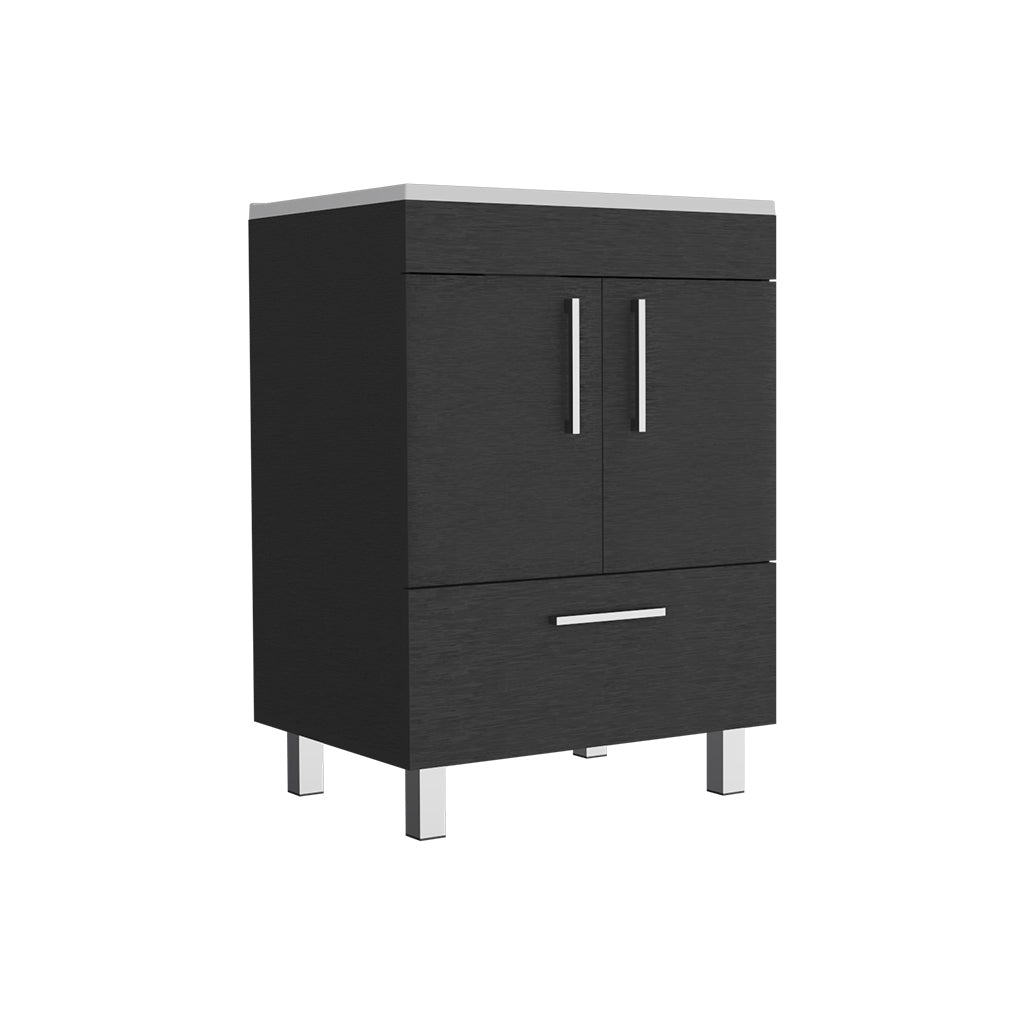 Black Bathroom Vanity with Cabinet - 29.5" Top