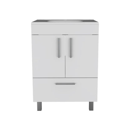 White Bathroom Vanity with Storage Cabinet