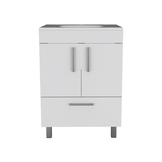 White Bathroom Vanity with Storage Cabinet