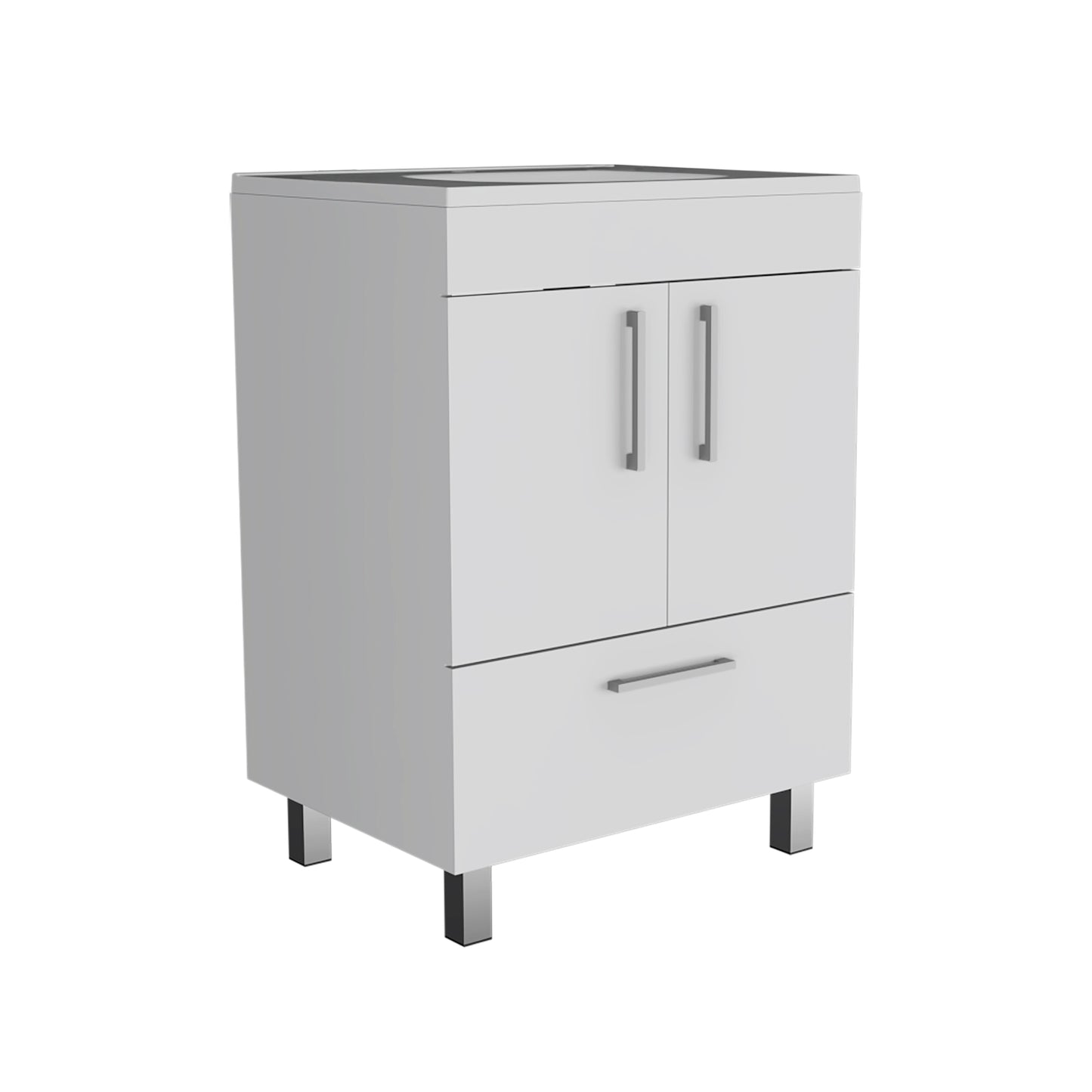 White Bathroom Vanity with Storage Cabinet