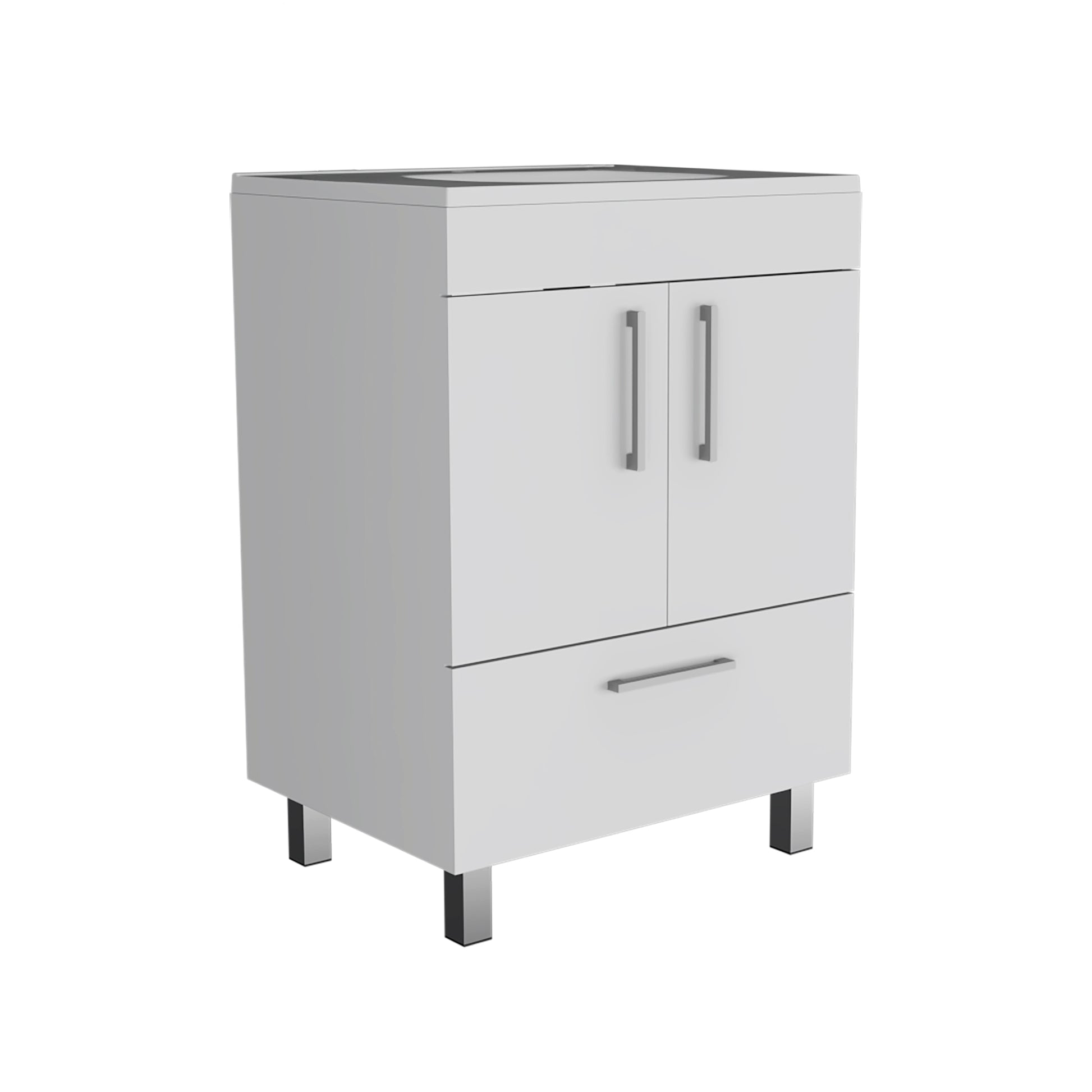 White Bathroom Vanity with Storage Cabinet
