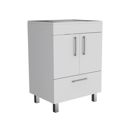 White Bathroom Vanity with Storage Cabinet