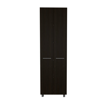 78" Black Storage Cabinet with Shelves for Living Room