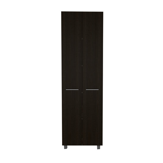 78" Black Storage Cabinet with Shelves for Living Room