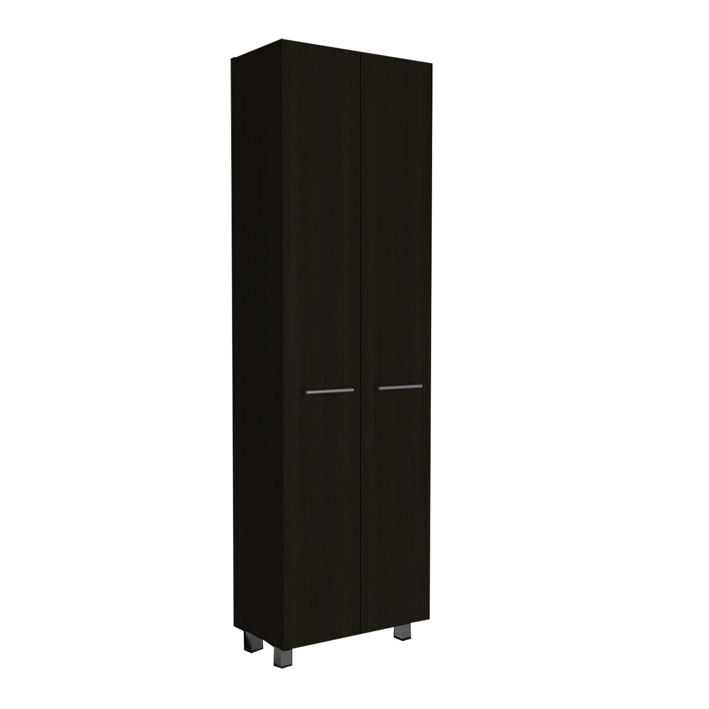 78" Black Storage Cabinet with Shelves for Living Room
