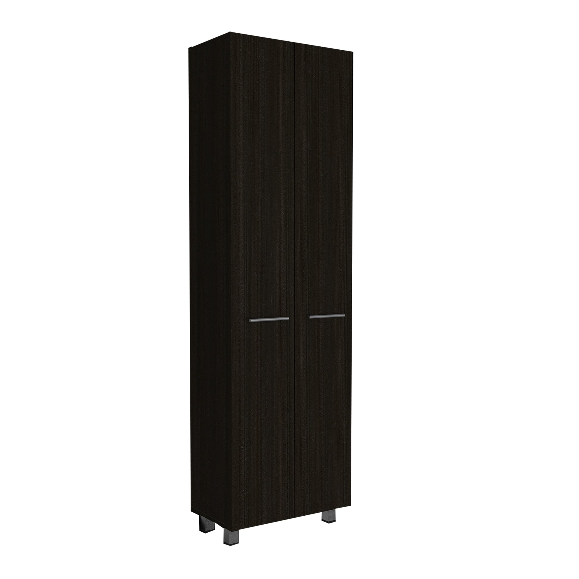 78" Black Storage Cabinet with Shelves for Living Room