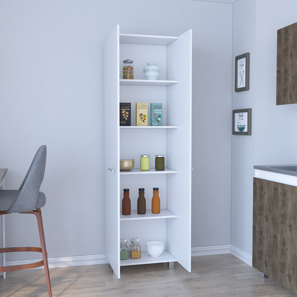 78" White Storage Cabinet - 5 Shelves