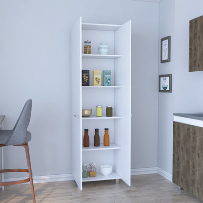 78" White Storage Cabinet - 5 Shelves