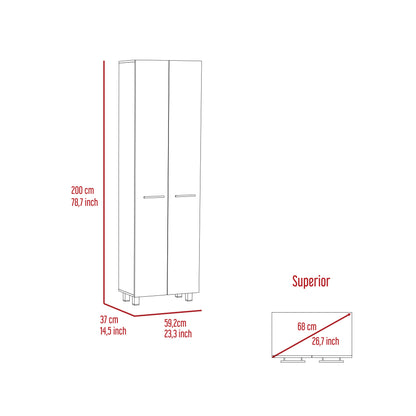78" White Storage Cabinet - 5 Shelves
