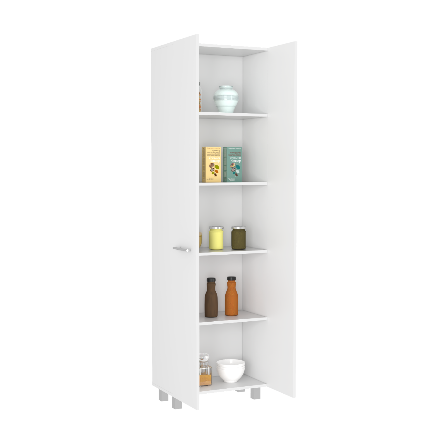 78" White Storage Cabinet - 5 Shelves
