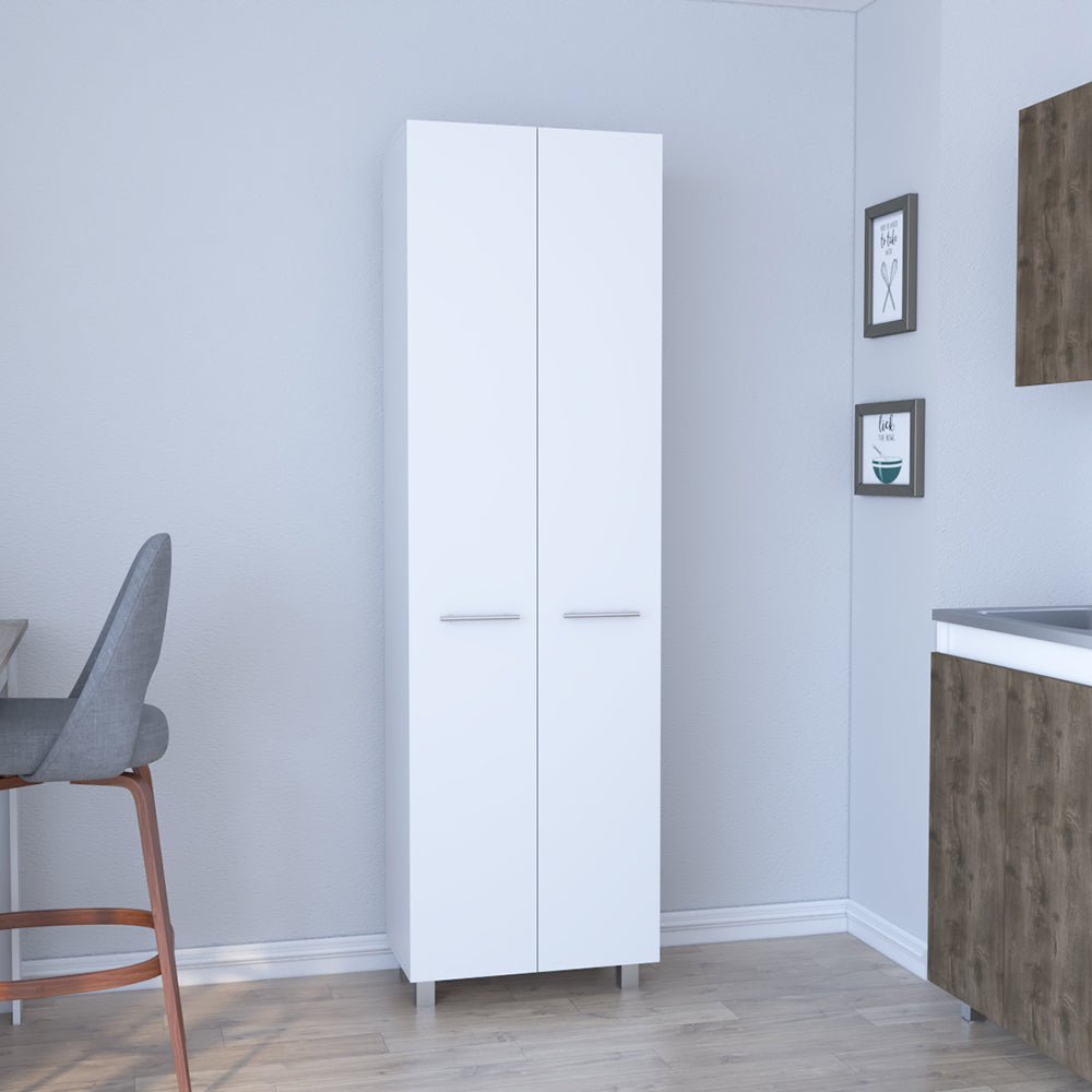 78" White Storage Cabinet - 5 Shelves