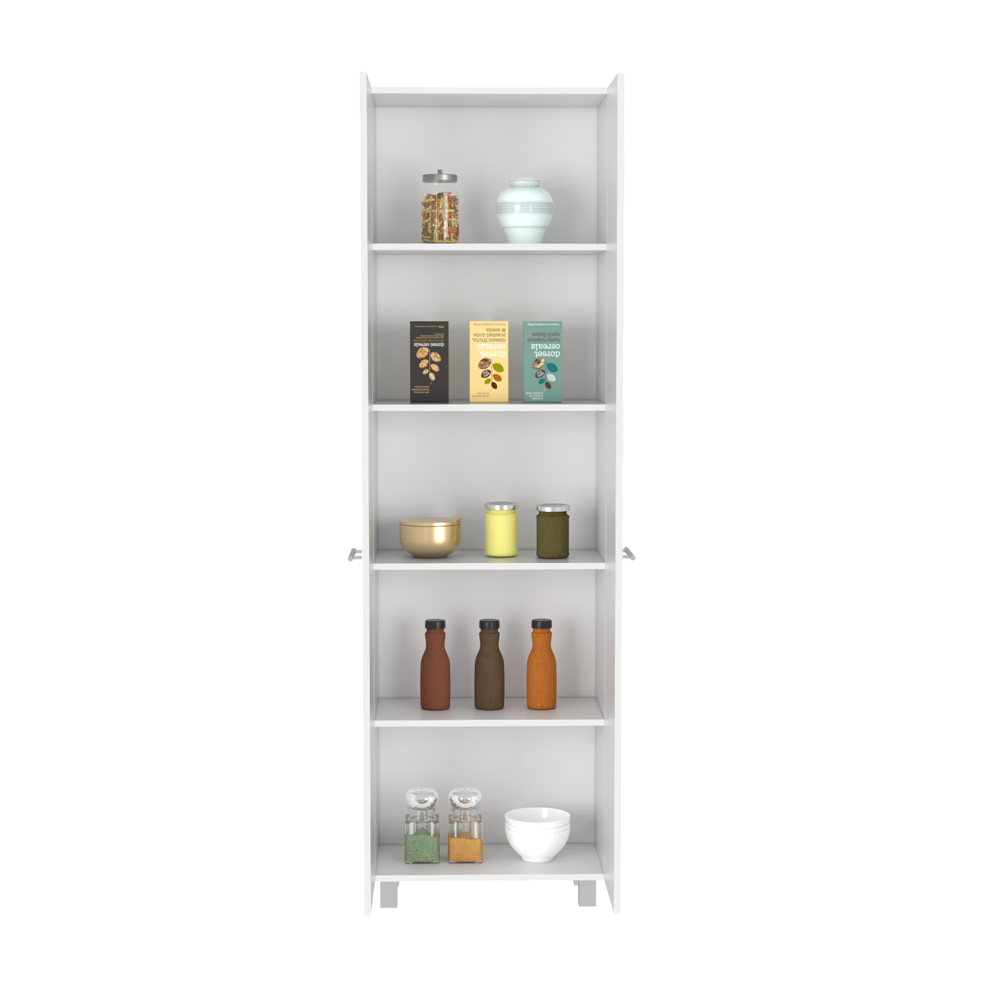 78" White Storage Cabinet - 5 Shelves