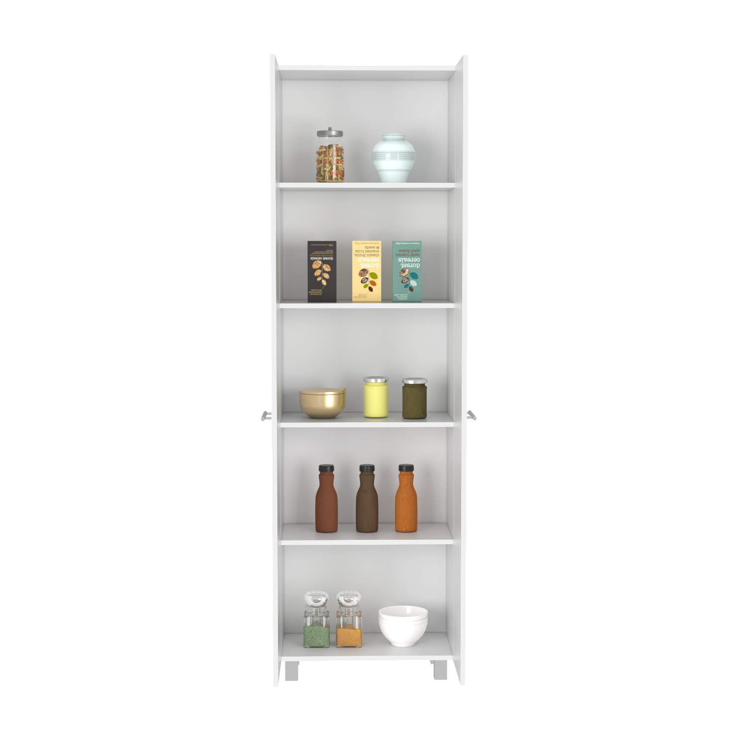 78" White Storage Cabinet - 5 Shelves