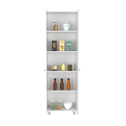 78" White Storage Cabinet - 5 Shelves